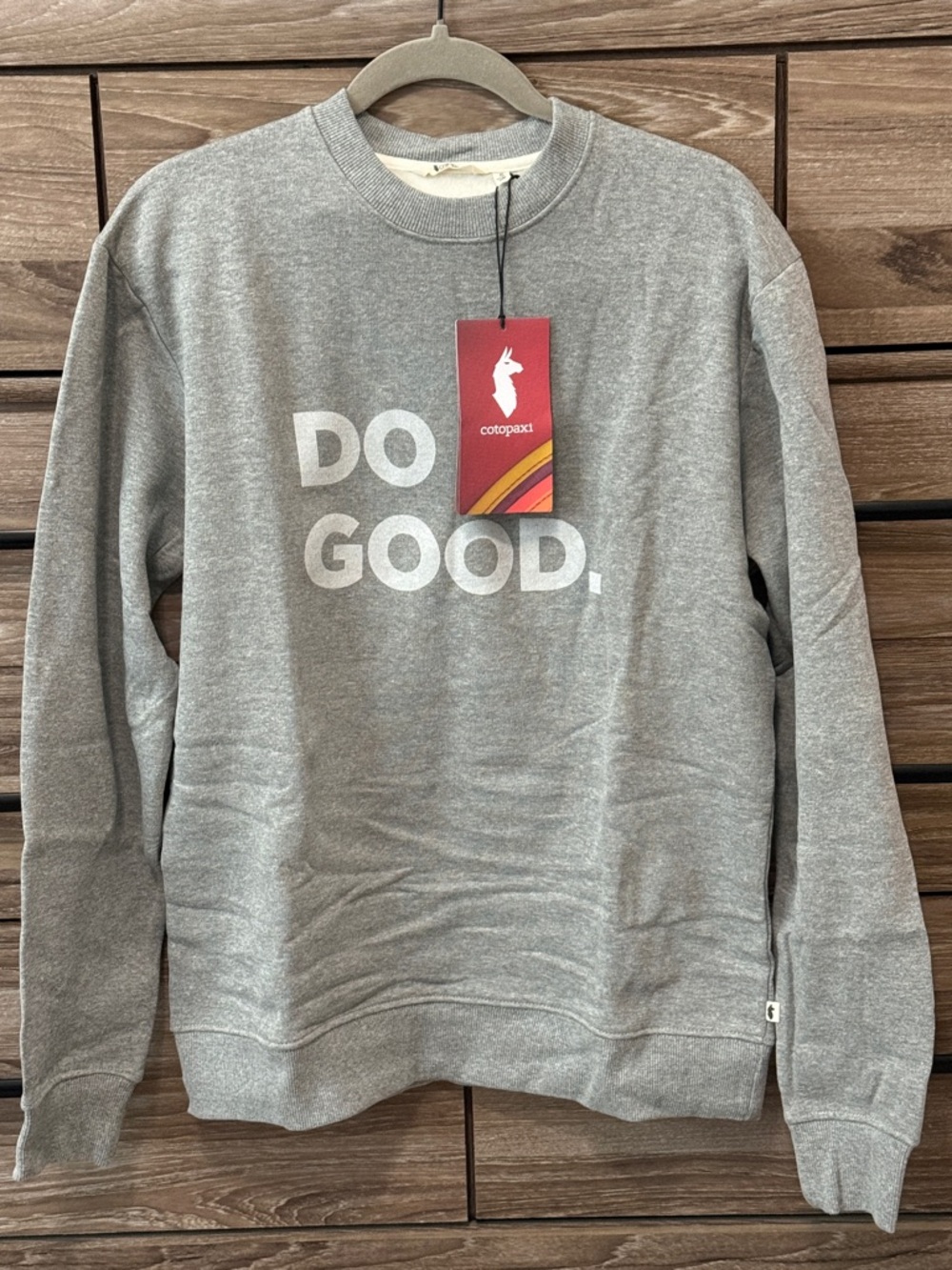 New Cotopaxi Do Good Crew Sweatshirt Size Small Heather Grey
